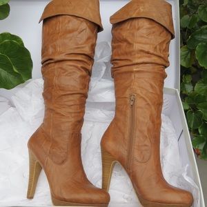 Jessica Simpson Dark Tan Anne Boots